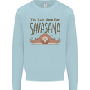 Im Just Here for the Savasana Funny Yoga Kids Sweatshirt Jumper Light Blue