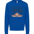 Im Just Here for the Savasana Funny Yoga Kids Sweatshirt Jumper Royal Blue