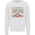 Im Just Here for the Savasana Funny Yoga Kids Sweatshirt Jumper White