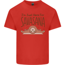 Im Just Here for the Savasana Funny Yoga Kids T-Shirt Childrens Red