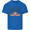 Im Just Here for the Savasana Funny Yoga Kids T-Shirt Childrens Royal Blue