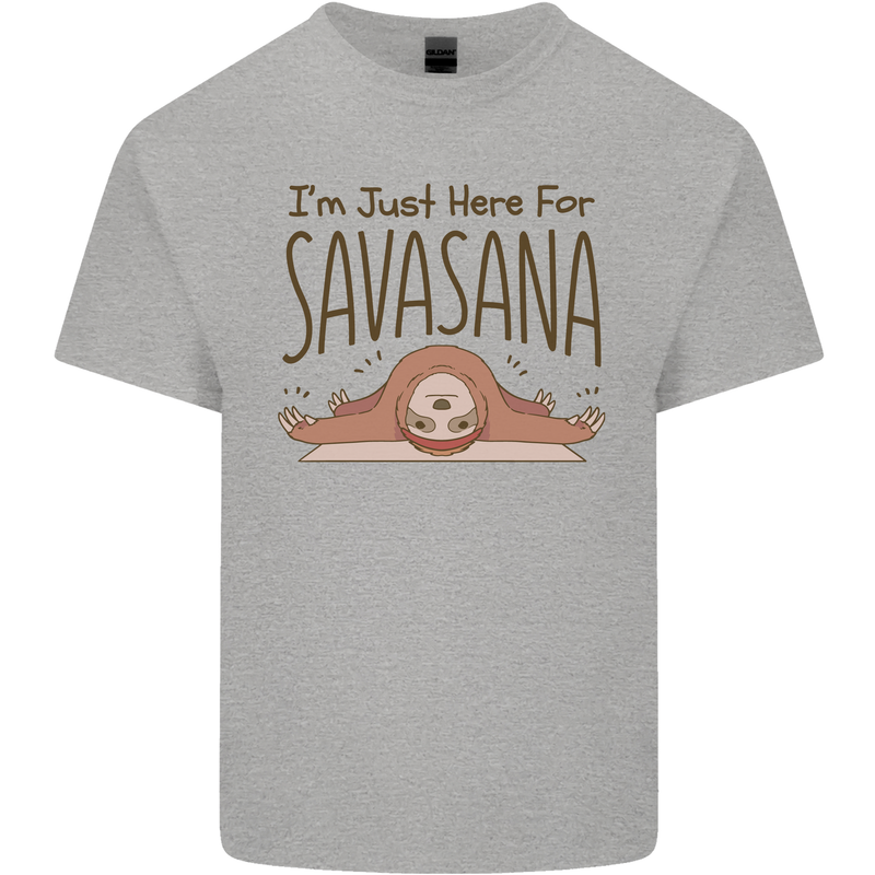 Im Just Here for the Savasana Funny Yoga Kids T-Shirt Childrens Sports Grey
