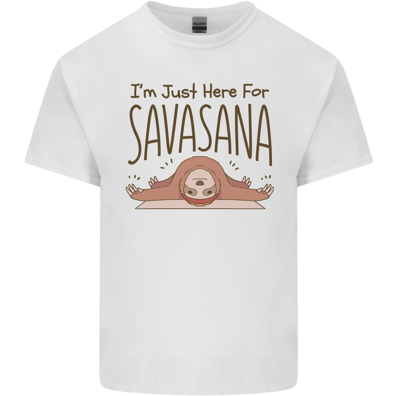 Im Just Here for the Savasana Funny Yoga Kids T-Shirt Childrens White