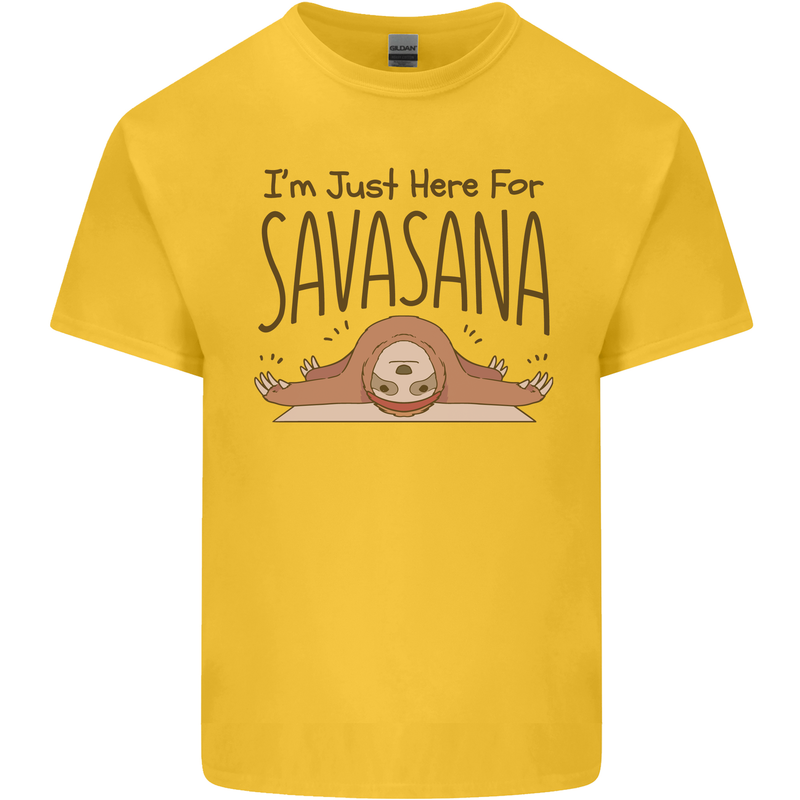 Im Just Here for the Savasana Funny Yoga Kids T-Shirt Childrens Yellow