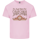 Im Just Here for the Savasana Funny Yoga Mens Cotton T-Shirt Tee Top Light Pink