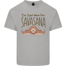 Im Just Here for the Savasana Funny Yoga Mens Cotton T-Shirt Tee Top Sports Grey