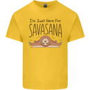 Im Just Here for the Savasana Funny Yoga Mens Cotton T-Shirt Tee Top Yellow