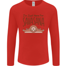 Im Just Here for the Savasana Funny Yoga Mens Long Sleeve T-Shirt Red
