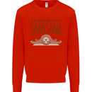 Im Just Here for the Savasana Funny Yoga Mens Sweatshirt Jumper Bright Red