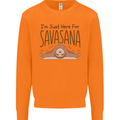 Im Just Here for the Savasana Funny Yoga Mens Sweatshirt Jumper Orange