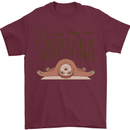 Im Just Here for the Savasana Funny Yoga Mens T-Shirt 100% Cotton Maroon