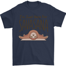 Im Just Here for the Savasana Funny Yoga Mens T-Shirt 100% Cotton Navy Blue