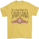 Im Just Here for the Savasana Funny Yoga Mens T-Shirt 100% Cotton Yellow
