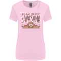 Im Just Here for the Savasana Funny Yoga Womens Wider Cut T-Shirt Light Pink