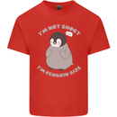 Im Not Short Im Penguine Size Funny Mens Cotton T-Shirt Tee Top Red