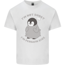 Im Not Short Im Penguine Size Funny Mens Cotton T-Shirt Tee Top White
