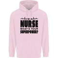Im a Nurse Whats Your Superpower Nursing Childrens Kids Hoodie Light Pink