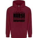 Im a Nurse Whats Your Superpower Nursing Childrens Kids Hoodie Maroon