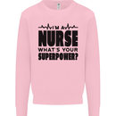 Im a Nurse Whats Your Superpower Nursing Kids Sweatshirt Jumper Light Pink