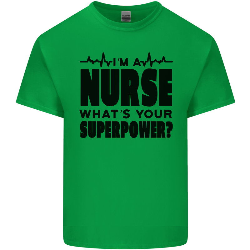 Im a Nurse Whats Your Superpower Nursing Kids T-Shirt Childrens Irish Green