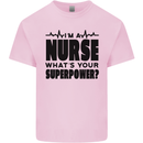 Im a Nurse Whats Your Superpower Nursing Kids T-Shirt Childrens Light Pink