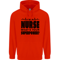 Im a Nurse Whats Your Superpower Nursing Mens 80% Cotton Hoodie Bright Red