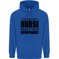 Im a Nurse Whats Your Superpower Nursing Mens 80% Cotton Hoodie Royal Blue