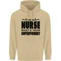 Im a Nurse Whats Your Superpower Nursing Mens 80% Cotton Hoodie Sand