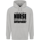 Im a Nurse Whats Your Superpower Nursing Mens 80% Cotton Hoodie Sports Grey