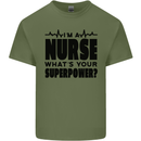 Im a Nurse Whats Your Superpower Nursing Mens Cotton T-Shirt Tee Top Military Green