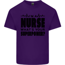 Im a Nurse Whats Your Superpower Nursing Mens Cotton T-Shirt Tee Top Purple