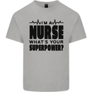 Im a Nurse Whats Your Superpower Nursing Mens Cotton T-Shirt Tee Top Sports Grey