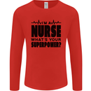 Im a Nurse Whats Your Superpower Nursing Mens Long Sleeve T-Shirt Red