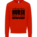 Im a Nurse Whats Your Superpower Nursing Mens Sweatshirt Jumper Bright Red