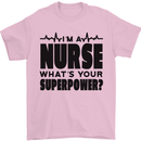Im a Nurse Whats Your Superpower Nursing Mens T-Shirt 100% Cotton Light Pink