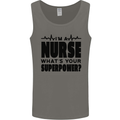 Im a Nurse Whats Your Superpower Nursing Mens Vest Tank Top Charcoal