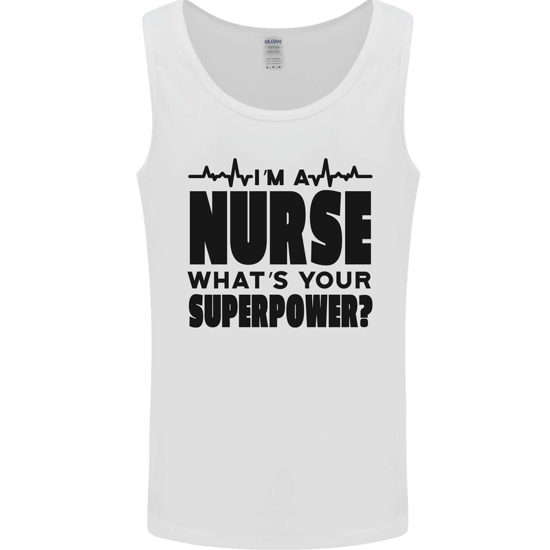 Im a Nurse Whats Your Superpower Nursing Mens Vest Tank Top White