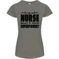 Im a Nurse Whats Your Superpower Nursing Womens Petite Cut T-Shirt Charcoal