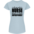 Im a Nurse Whats Your Superpower Nursing Womens Petite Cut T-Shirt Light Blue