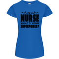 Im a Nurse Whats Your Superpower Nursing Womens Petite Cut T-Shirt Royal Blue
