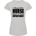 Im a Nurse Whats Your Superpower Nursing Womens Petite Cut T-Shirt Sports Grey