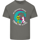 Imaginary Friends Alien Dragon Unicorn Mens Cotton T-Shirt Tee Top Charcoal