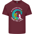 Imaginary Friends Alien Dragon Unicorn Mens Cotton T-Shirt Tee Top Maroon