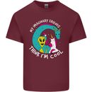 Imaginary Friends Alien Dragon Unicorn Mens Cotton T-Shirt Tee Top Maroon