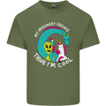 Imaginary Friends Alien Dragon Unicorn Mens Cotton T-Shirt Tee Top Military Green