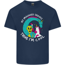 Imaginary Friends Alien Dragon Unicorn Mens Cotton T-Shirt Tee Top Navy Blue