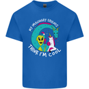 Imaginary Friends Alien Dragon Unicorn Mens Cotton T-Shirt Tee Top Royal Blue