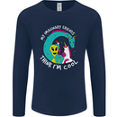 Imaginary Friends Alien Dragon Unicorn Mens Long Sleeve T-Shirt Navy Blue