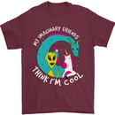 Imaginary Friends Alien Dragon Unicorn Mens T-Shirt 100% Cotton Maroon