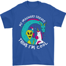 Imaginary Friends Alien Dragon Unicorn Mens T-Shirt 100% Cotton Royal Blue